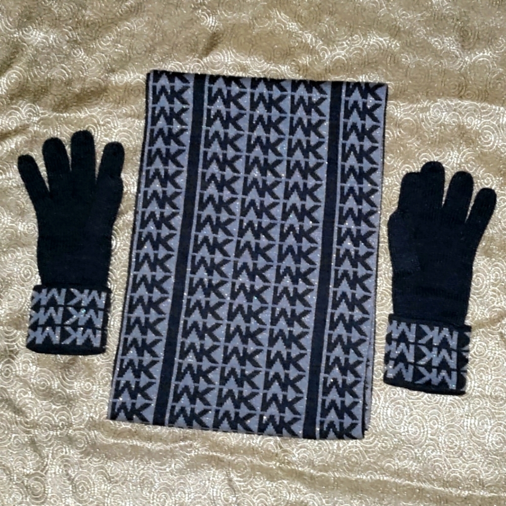 Michael Kors Scarf and Glove Set